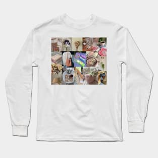 crochet aesthetic collage Long Sleeve T-Shirt